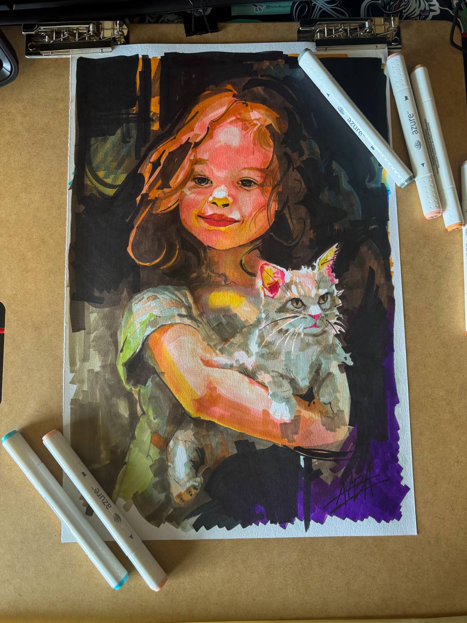 Full cat portrait study sheet